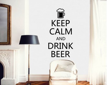 Keep Calm and Drink Beer Quotes Vinyl Lettering Decal